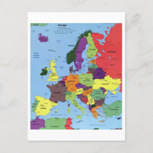 Europe Map Postkarte