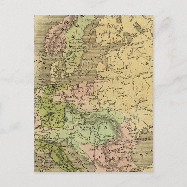 Europe Olney Map Postkarte (Vorderseite)