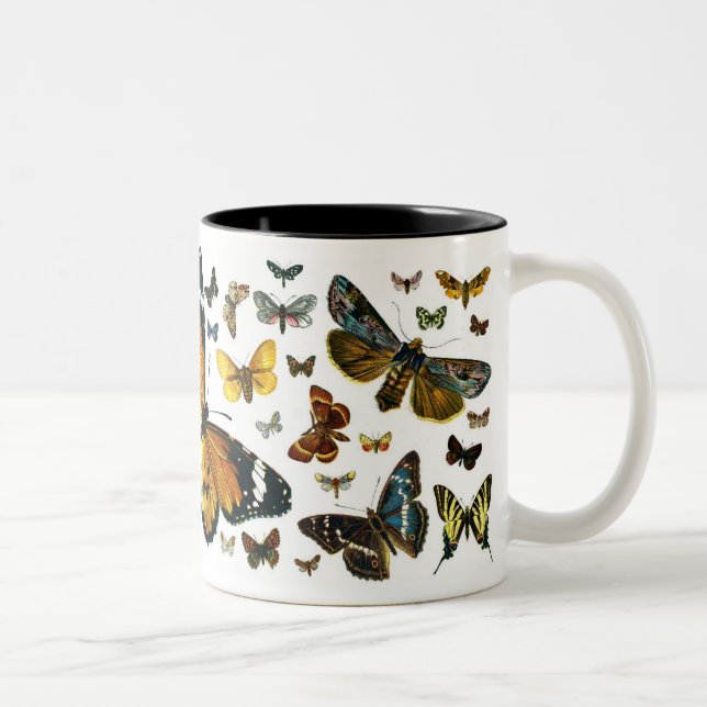 Europe’s Best-Known Butterflies and Moths Collage Zweifarbige Tasse (Rechts)
