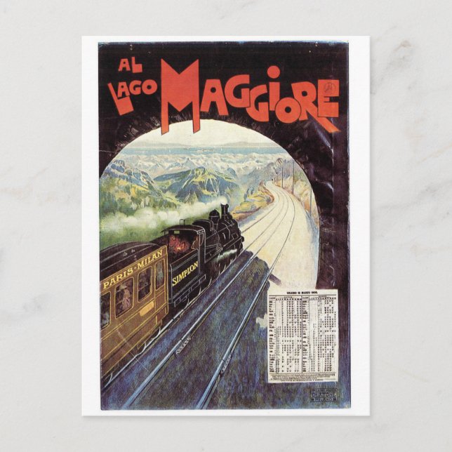 Europe Train Vintage Travel Postcard Postkarte (Vorderseite)