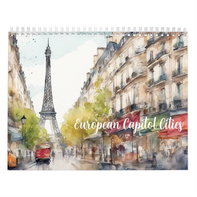 European Capital Cities 2026 Watercolor Travel Art Kalender (Titelbild)