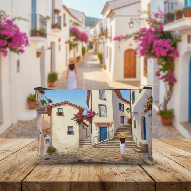 European City Woman Illustration Pouch Bag Zubehörtasche (Von Creator hochgeladen)