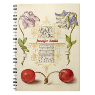 European Columbines and Sweet Cherry Notebook Notizblock