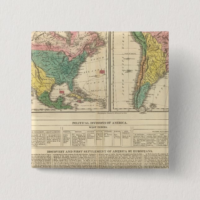 "European Discovery of America Atlas Map" Button (Vorderseite)