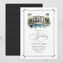 European Luxury Villa Inspiriert "Old Money" Hochz Einladung