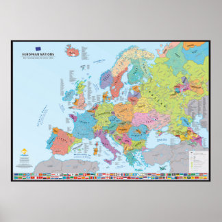 "European Nations" Landkarte Poster