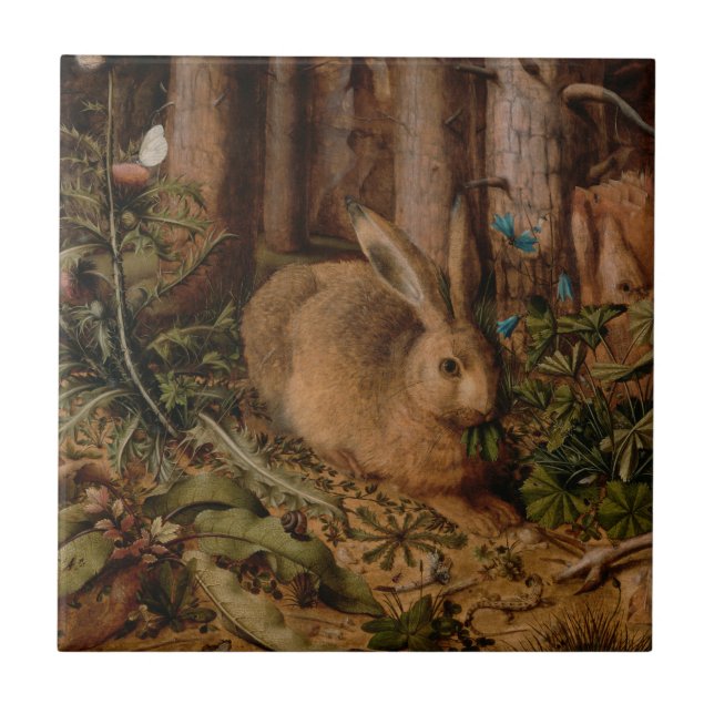 European Painting Rabbit Year 2023 Keramik Tile Fliese (Vorderseite)