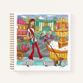 European Travel Girl in Rome Notebook Notizbuch