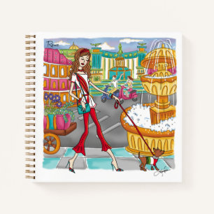European Travel Girl in Rome Notebook Notizbuch