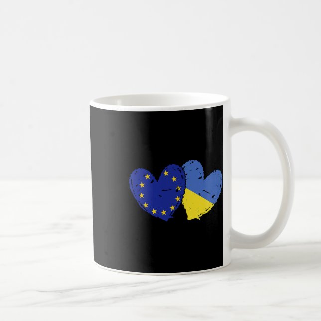 European Union Ukraine Heart Flags Eu Ukrainian Du Kaffeetasse (Rechts)