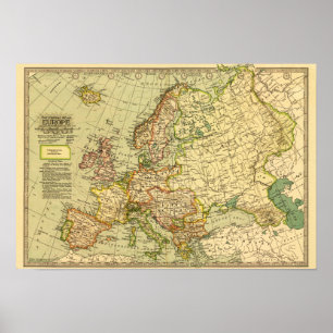 EuropePanoramic MapEurope Poster