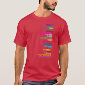 Eurovision-Gastgeberstädte retro T-Shirt