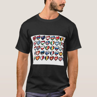 Eurovision Song Contest Flags Hearts Mask.pnng T-Shirt