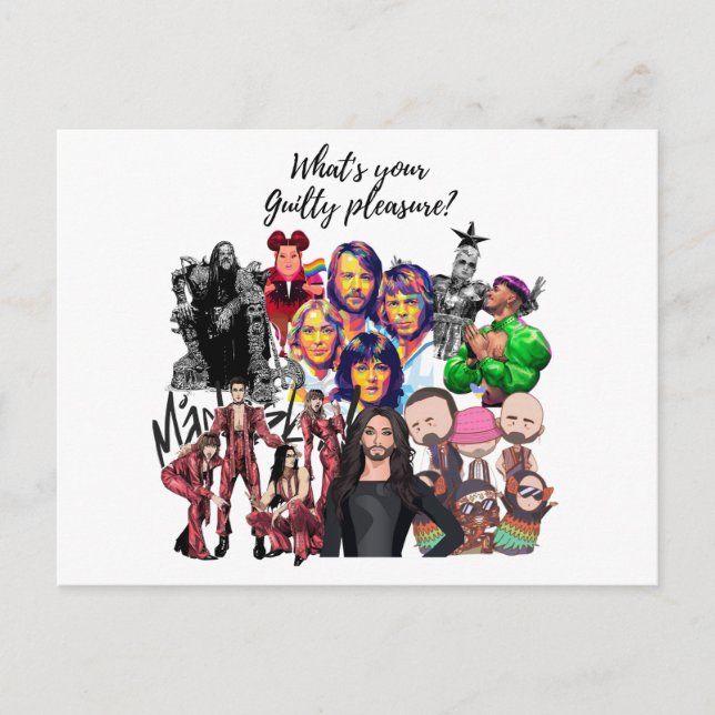 Eurovision Songcontest 2024 Malmo Sweden Singing Postkarte (Vorderseite)