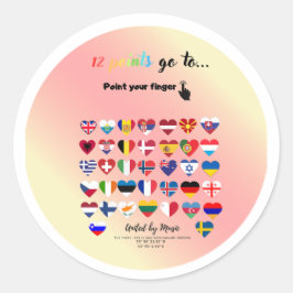 Eurovision Songcontest 2024 Unisex T-shirt Sweden  Runder Aufkleber