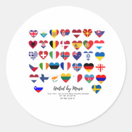 Eurovision Songcontest 2024 Unisex T-shirt Sweden  Runder Aufkleber