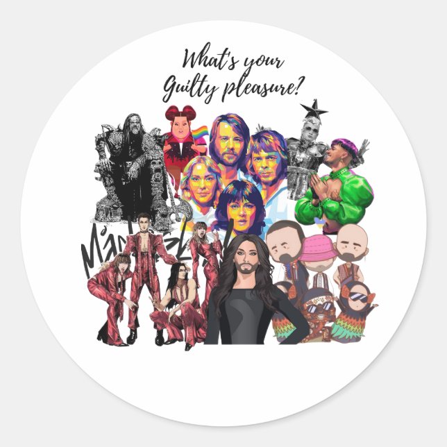 Eurovision Songcontest 2024 Unisex T-shirt Sweden  Runder Aufkleber (Vorderseite)