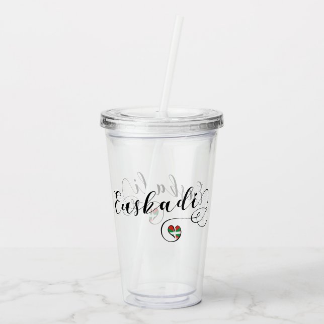 Euskadi Baskenland Flaggenmitte Acryltrinkbecher (Rückseite)