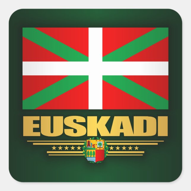 Euskadi Flag Quadratischer Aufkleber (Vorderseite)