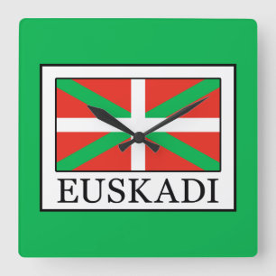 Euskadi Quadratische Wanduhr
