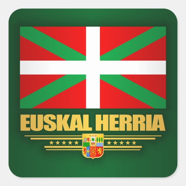 Euskal Herria Quadratischer Aufkleber (Vorderseite)