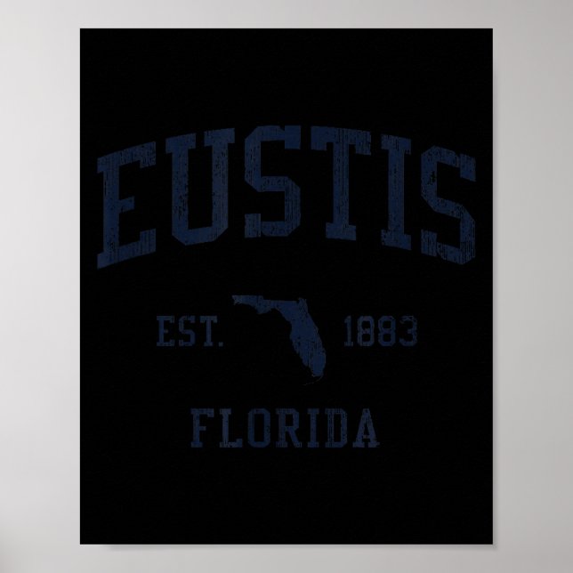 Eustis Fl Jn1 Vintage Athletic Blue Design  Poster (Vorne)