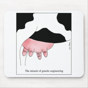 Euter-Cartoon der Gentechnik-Kuh-GVO Mousepad
