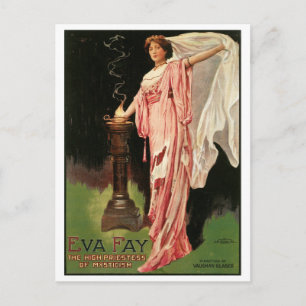 Eva Fay ~ Die Hohepriesterin des Mystizismus Magie Postkarte