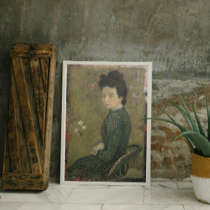 Eva Meurier im grünen Kleid Poster
