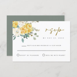EVA Spring Garden Yellow Floral RSVP Card Einladung