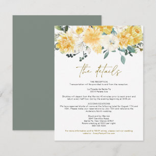 EVA Spring Watercolor Yellow Floral Detail Card Einladung