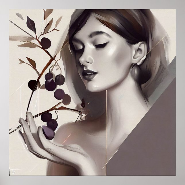 Eva und die verbotene Frucht, Frau moderne Mauer Poster (Vorne)