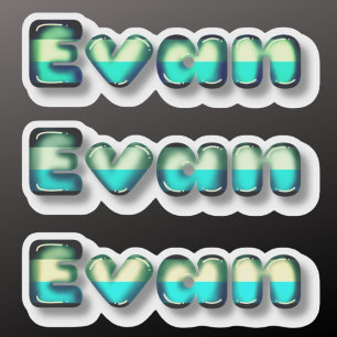 Evan baby Boy name kawaii 3d letters Aufkleber