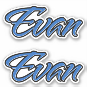 Evan Name blue Aufkleber Sticker Stickerset