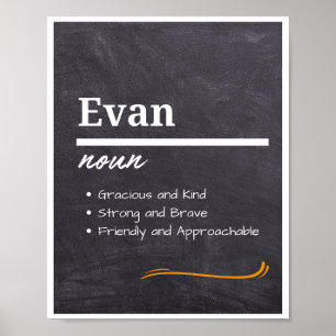 Evan, personalisierte Namen für Jungen Poster
