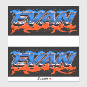 Evan Vorname Name Graffiti Aufkleber Sticker