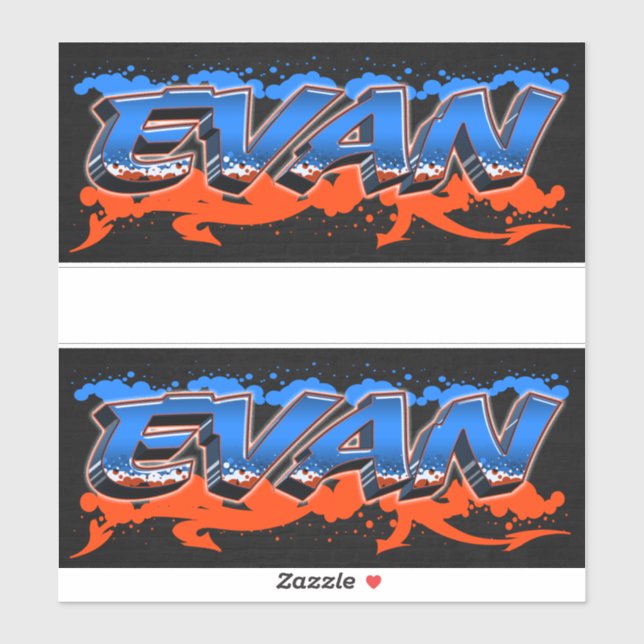 Evan Vorname Name Graffiti Aufkleber Sticker (Blatt)
