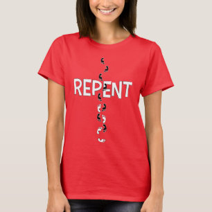 Evangelische BÜSSE Fußspuren Kreuz (weiß/schwarz) T-Shirt