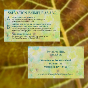 Evangelium ABC Erlösung Christliche Evangelisation Visitenkarte