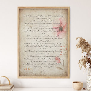 Evangelium, Johannes 1_ Schriftwandkunst, Bibelges Poster