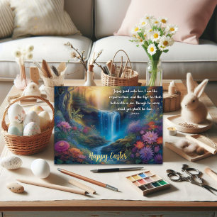 Evangelium John Resurrection Verse Woodland Oster Folien Feiertagskarte