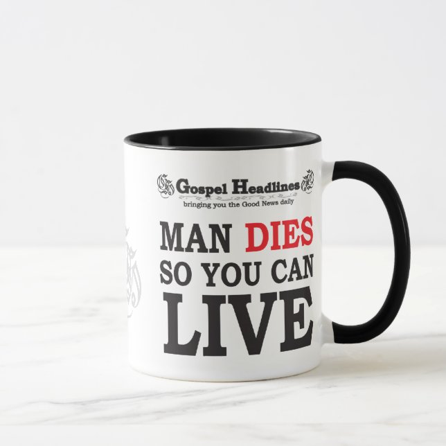 Evangelium versieht christliche Tasse mit einer (Rechts)