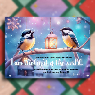 Evangelium von John Verse Birds Christliche Weihna Feiertagskarte