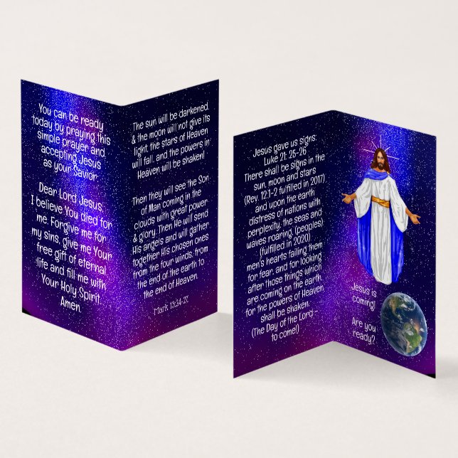 Evangeliumstraktat Visitenkarten (Innenseite und Außenseite)