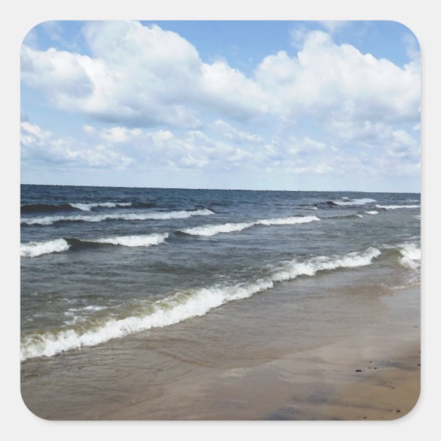Evangola Staat Park - Lake Erie Quadratischer Aufkleber (Vorderseite)