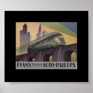 Evans-Auto Railers Dreißigerjahre Poster