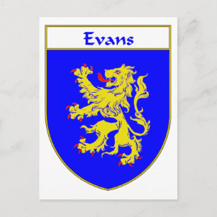 Evans Coat of Arms/Familienwappen (Wales) Postkarte
