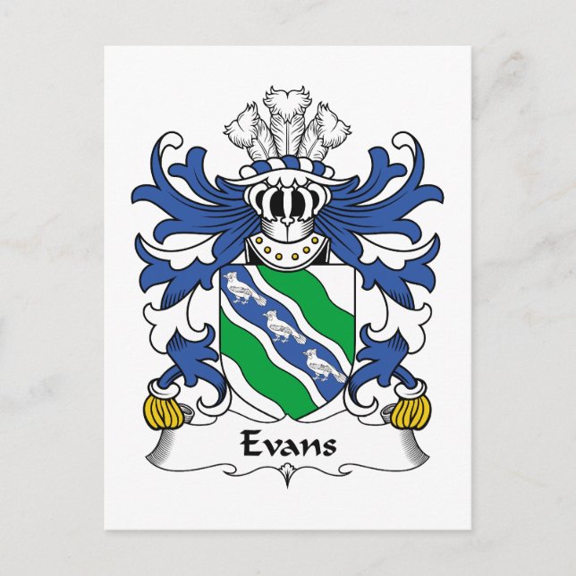 Evans Familienwappen Postkarte (Vorderseite)