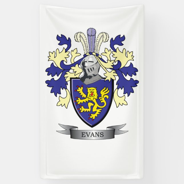 Evans-Familienwappen-Wappen Banner (Vertikal)