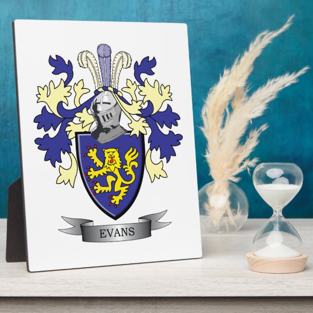 Evans-Familienwappen-Wappen Fotoplatte (Seite)